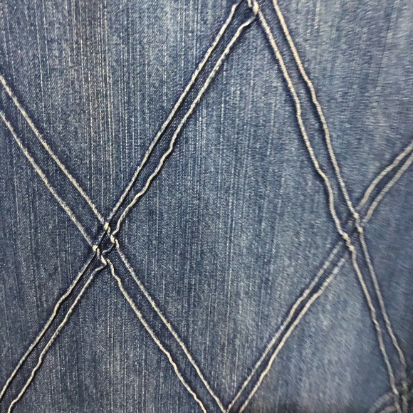 Vintage Sketchers Denim Dress Jumper Size 8 Argyle Texture Great piece!! - Picture 8 of 10